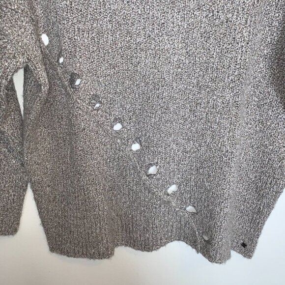 Anthropologie One Grey Day Grace Sweater Merino Wool Knit Marle Heathered Small - Picture 9 of 16